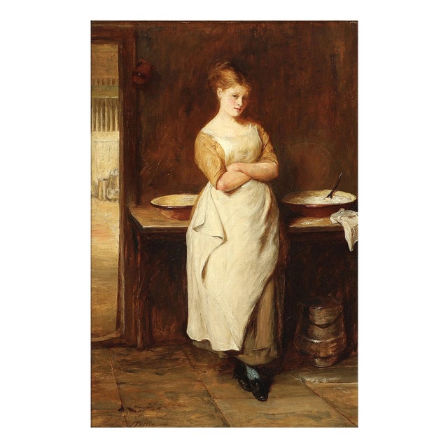 John Pettie, A Victorian Maid, 1800s, Oil Painting on Canvas For Sale