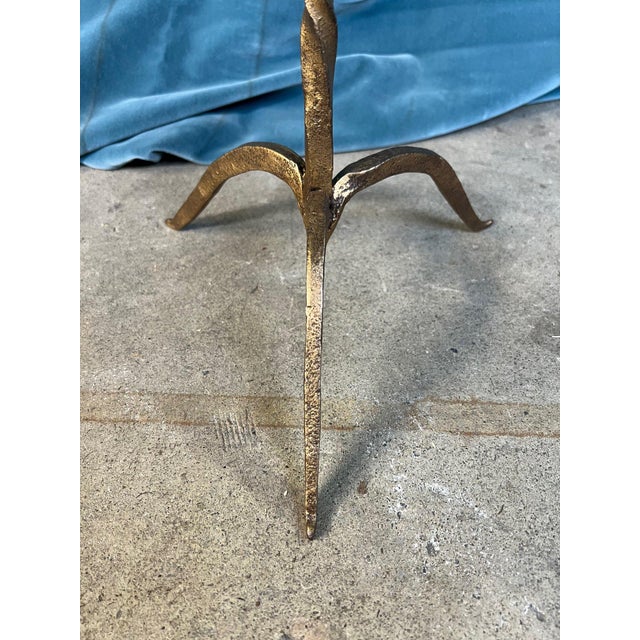 Gold Small Mid Century Modern Style Metal Drinks Table With Pointed Feet For Sale - Image 8 of 11