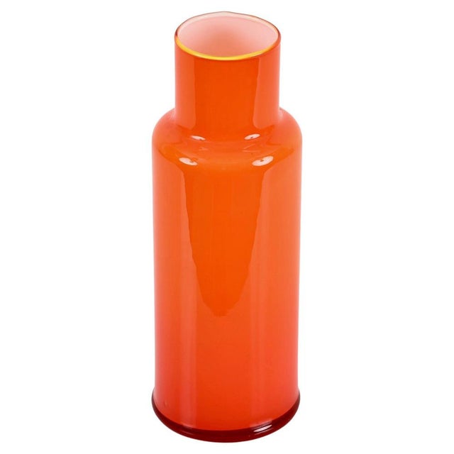 Mid-Century Cased Vase in Orange Murano Glass, Italy, 1970s For Sale - Image 14 of 14