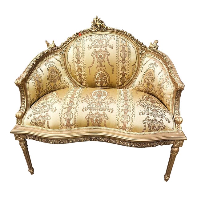 Baroque Style Golden Chair With Birds Details For Sale