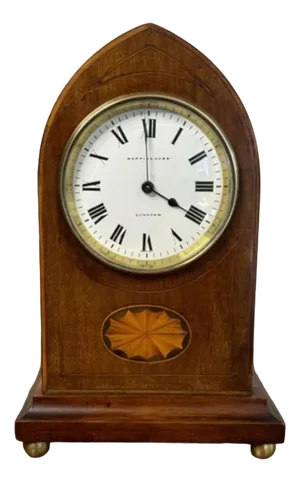 Antique Edwardian Mahogany Inlaid Satinwood Mantle Clock by Mappin & Webb London, 1900