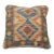 Arteverk Handwoven Afghan Kilim Pillow — Blue & Cream Diamond Medallion For Sale