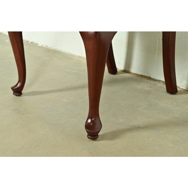 Ethan Allen Queen Anne Carved Cherry Wood Dining Chairs, Set of Four For Sale - Image 9 of 13