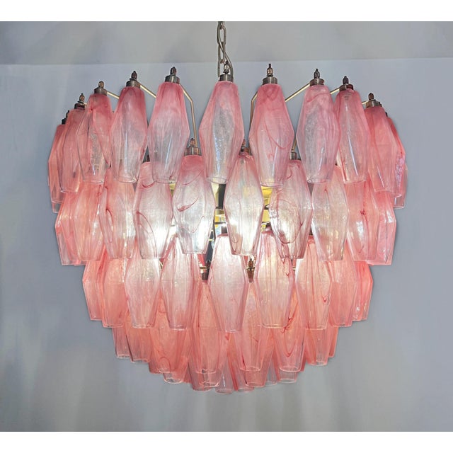 Pink Alabaster Murano Glass Poliedri Chandelier, 1990s For Sale - Image 13 of 18