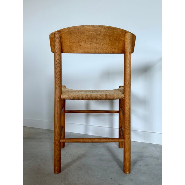 Danish Modern Børge Mogensen Oak & Rush "Shaker" "Folkestole" Chair Model #J-39 For Sale - Image 17 of 18