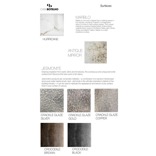 Bacco Console Side Table in Steel with Marble Surfaces by Casa Botelho For Sale - Image 10 of 11