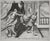 Exceptional early engraving signed “Petr. de Iode”, depicting Potiphar’s wife attempting to seduce Joseph, grasping his...