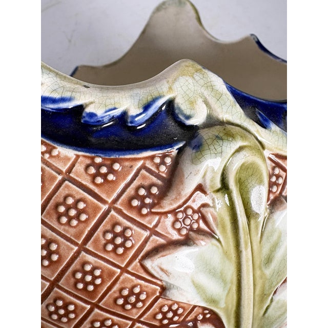 Majolica Ceramic Planter, France, 1800s For Sale - Image 10 of 11