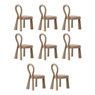 Mary III Dining Chairs with Wood or Lacquered Legs by Ottiu, Set of 8 For Sale