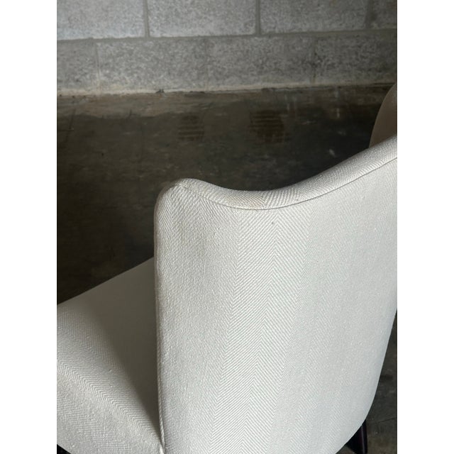 White 1940s Attributed to Edward Wormley for Dunbar Petite Slipper Chair- Unmarked For Sale - Image 8 of 10