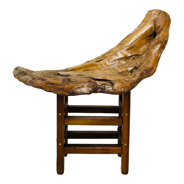 Vintage Hand Crafted Driftwood Bench For Sale