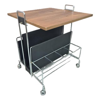 Mobile Side Table with Magazine Rack, Germany, 1970s For Sale