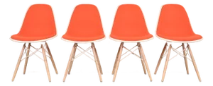 Charles & Ray Eames for Herman Miller DSW Shell Side Chairs, Set of Four