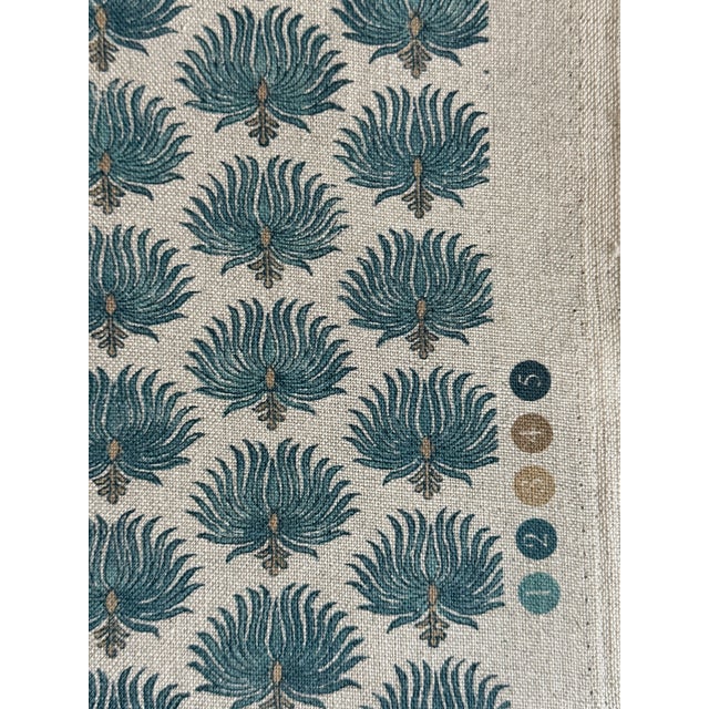 2020s Sea Bloom Linen Fabric by Bastideaux Artisan Textiles 3 Yards For Sale - Image 5 of 5