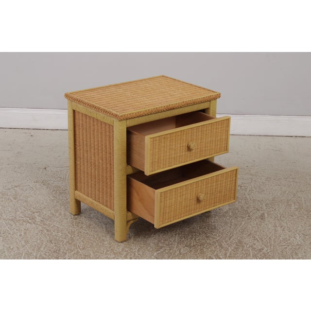 Pair Lexington Henry Link Wicker Nightstands For Sale In Philadelphia - Image 6 of 17