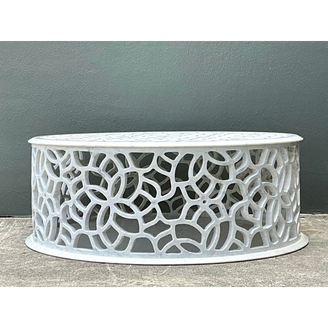 Early 21st Century Vintage Baker Pierced Bangle Stone Coffee Table For Sale - Image 5 of 12