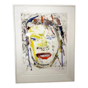1970s Share Large Original James Brown Mixed Media Acrylic Oil Painting Abstract Portrait
