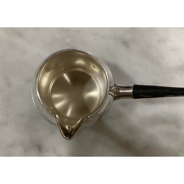 Gorham Silver Co. Hotel Silver Brandy or Cognac Warmer / Saucepan by Bernard Rice’s Sons. Also Elegant Serving Piece for Melted Butter or Gourmet Sauces.Vintage Barware For Sale - Image 4 of 11