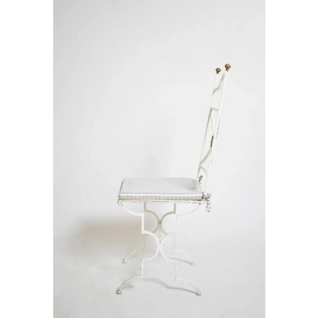 White Wrought Iron Chairs, 1940s, Set of 4 For Sale - Image 3 of 6
