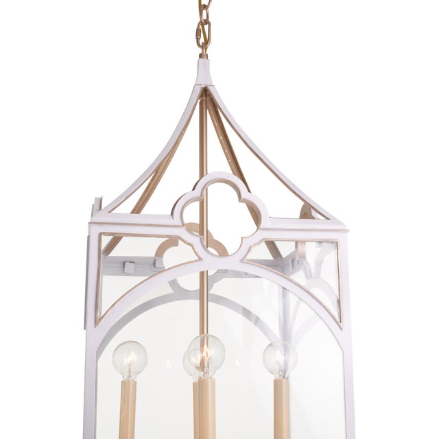 Quatrefoil Lantern - White For Sale In Raleigh - Image 6 of 7