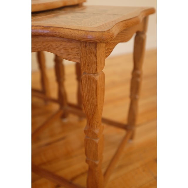 1960s Oak and Ceramic Side Table Attributed to Henning Kjærnulf For Sale - Image 10 of 11