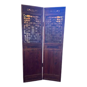 Mid 20th Century 2-Panel Asian Wooden Panels