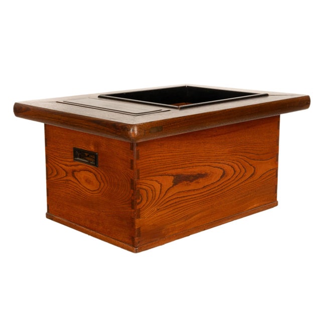 Antique Japanese Meiji Period Keyaki Wood & Copper Hibachi Brazier Table 1890 For Sale In Portland, OR - Image 6 of 13