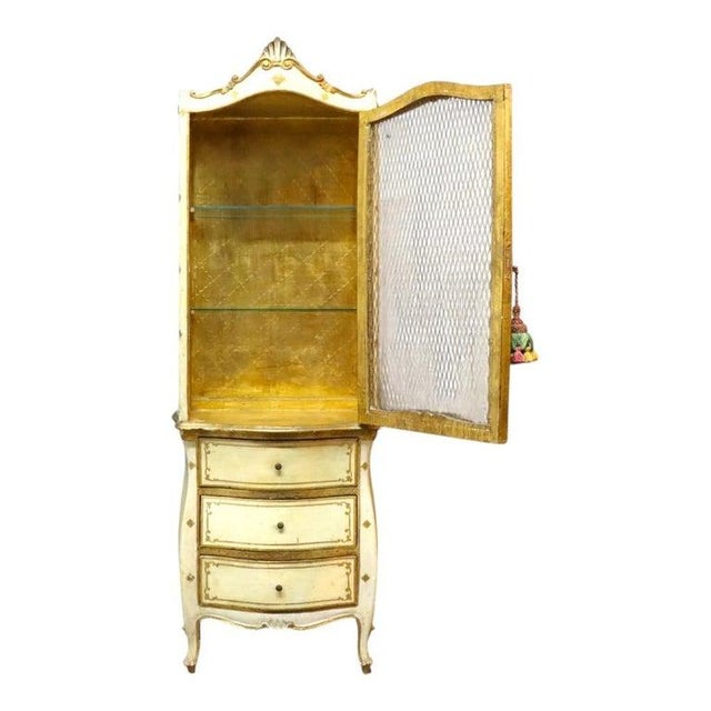 1960s 1960s Italian Franco Tacchi Vitrine on 3 Drawer Base With Gilt Trim For Sale - Image 5 of 15
