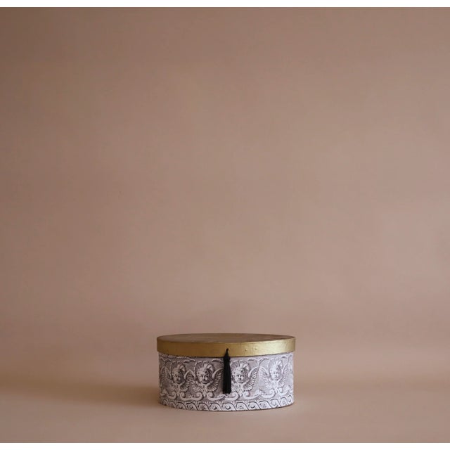 Oval Gold Lidded Box With Tassel For Sale - Image 4 of 4