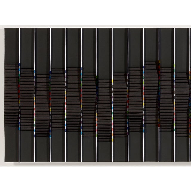 Early 21st Century Françoise Luciani, Wavy Black Headband, Paper Collage on Feather Board For Sale - Image 5 of 6