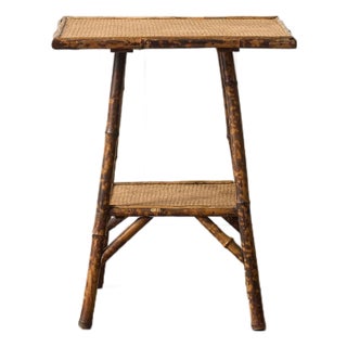 19th Century Tortoise Bamboo Two-Tiered Table For Sale
