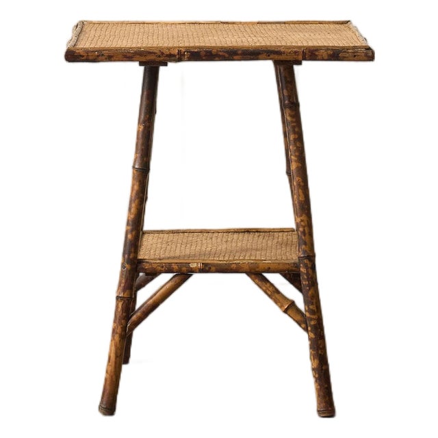 19th Century Tortoise Bamboo Two-Tiered Table For Sale