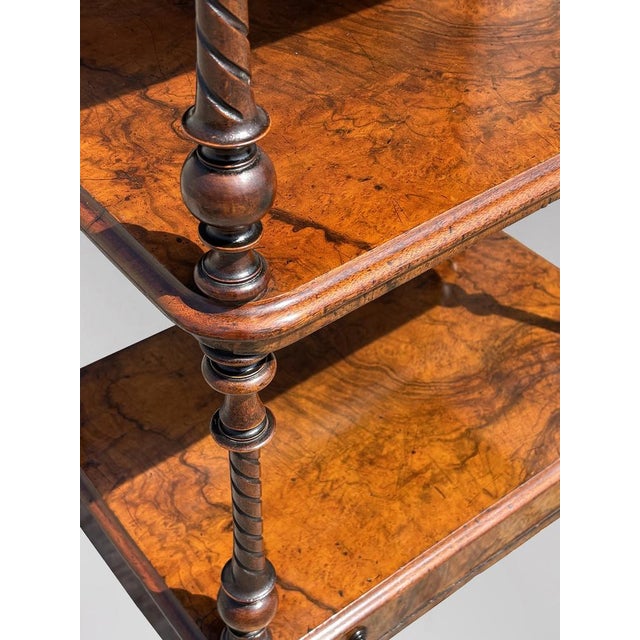 Brown Antique Victorian Three-Tier Whatnot in Walnut, C1880 For Sale - Image 8 of 10