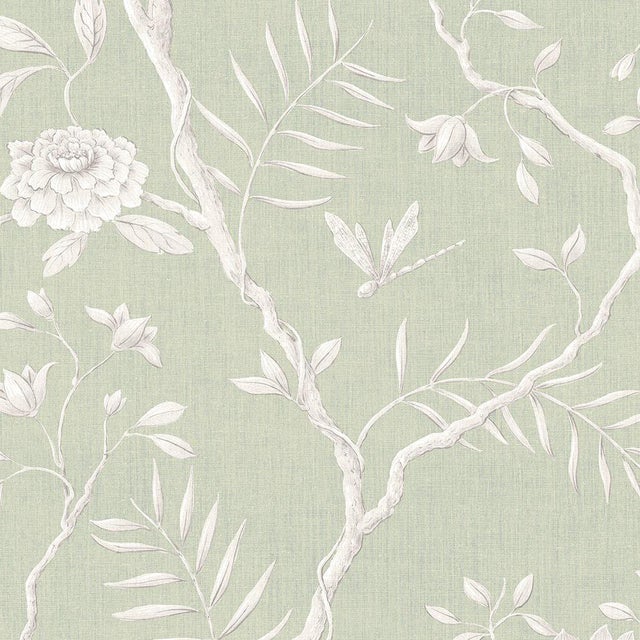 lewis wood jasper peony eau de nil botanic style wallpaper sample