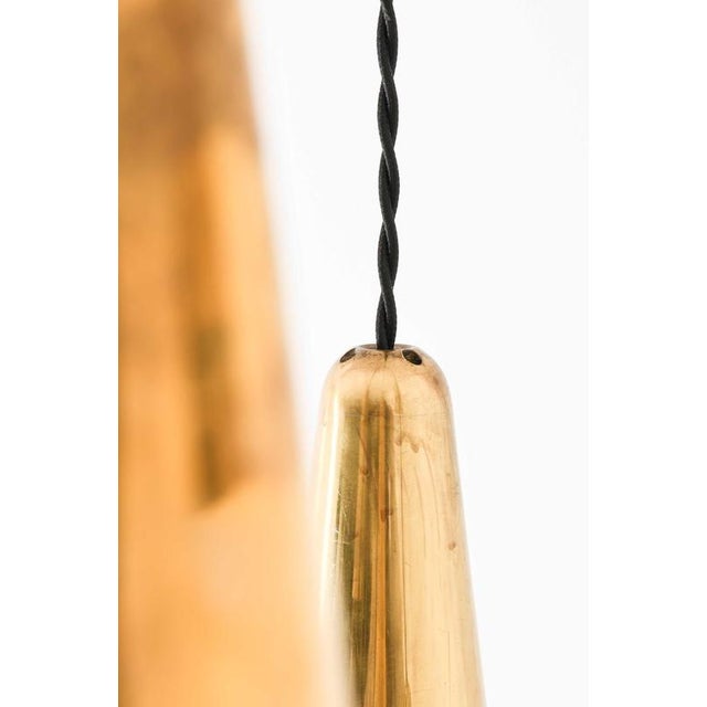 1950s Scandinavian Modern Ceiling Lamp in Brass by Mauri Almari, 1950s For Sale - Image 5 of 12
