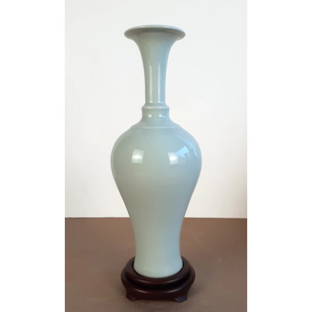 Celadon Early 20th Century Chinese Celadon Liuyeping Vase For Sale - Image 8 of 8