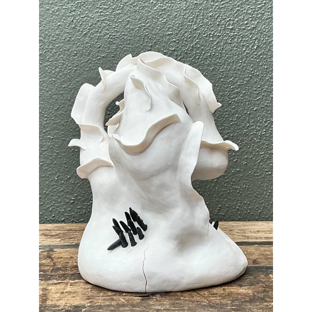 Vintage Abstract Floral Studio Pottery Vase For Sale - Image 15 of 18