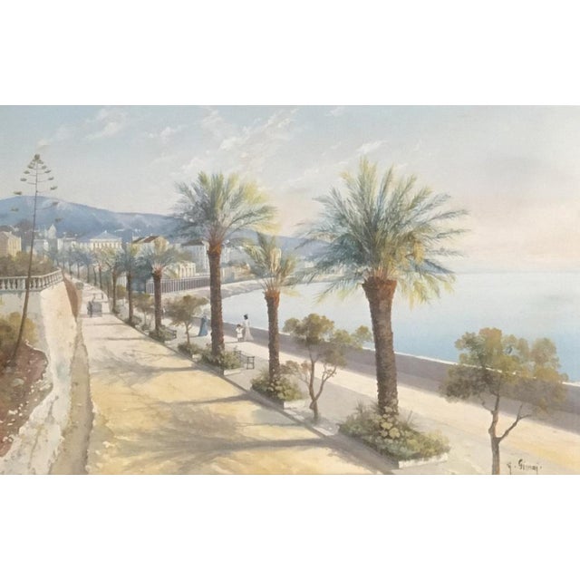 Yves Gianni, Corso dell'Imperatrice, Sanremo, Gouache on Paper, Framed For Sale - Image 9 of 9