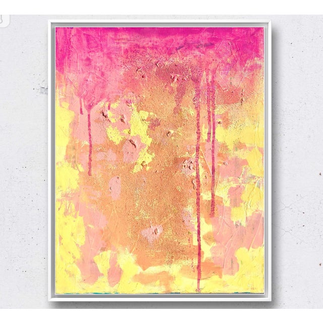 Paint Contemporary Artwork by Cassandra Auker Original Acrylic Paint and Fl. Beach Sand on Canvas Painting “Rum Punch” For Sale - Image 7 of 9