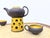 Tea set from the 1950s/60s, pottery by Janna Reckert-Cordua in Sylt. 1 teapot: 8 x 17 x 11 cm, 4 cups: 5 x 8 cm, 4 small...