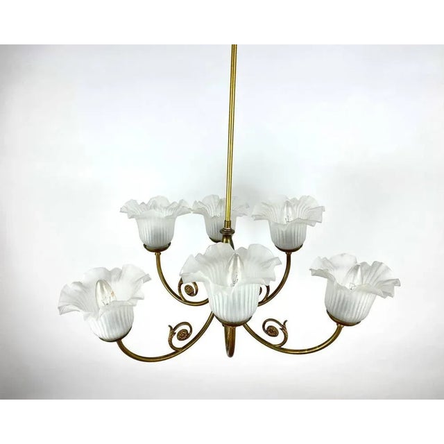 Vintage Chandelier of classical style from the French Manufactory. Circa 1970s. Beautiful Chandelier with 6 light points...