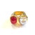 Contemporary Bochic “Orient” Ruby & South Sea Pearl 2 Gem Ring Set 18K & Silver, Size 9.5 For Sale - Image 3 of 6