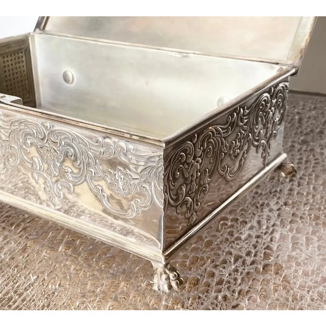 Mid 20th Century Silver Plate Humidor With Retriever For Sale - Image 11 of 13