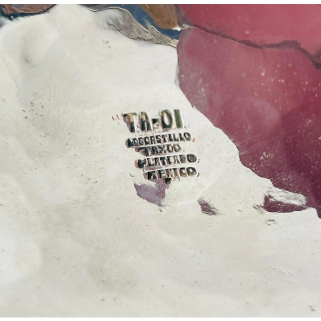 Large Silver-Plated & Mother-of-Pearl Vase by Los Castillo, Taxco Mexico, 1960s For Sale - Image 15 of 15