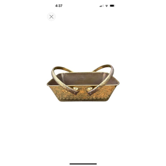 1960s Hollywood Regency Brass Basket For Sale - Image 10 of 10
