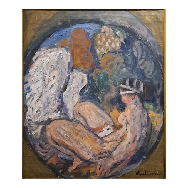 Aesthetic Movement Allegorical Painting, Leda and the Swan, Early 20th Century by Fernand Allard l'Olivier For Sale