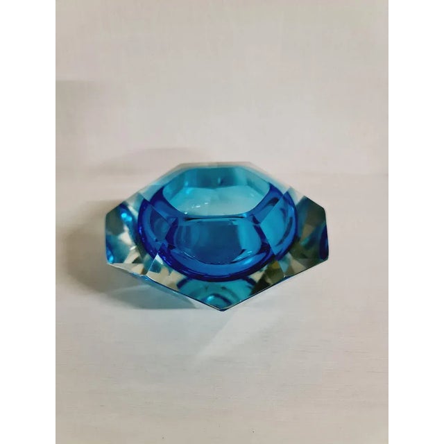 Mid-Century Blue Crystal Glass Bowl, 1960s For Sale - Image 9 of 9