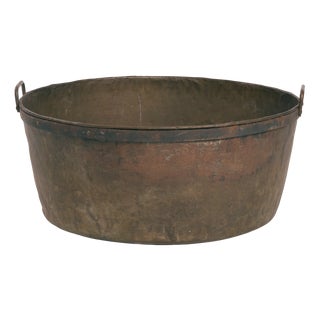 Large Brass and Wrought Iron Nailed Log Bucket, 2000s For Sale