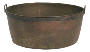 Large Brass and Wrought Iron Nailed Log Bucket, 2000s