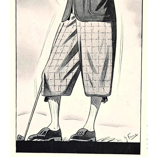 Art Deco 1930s Men's French Fashion Print for the Golf Lover For Sale - Image 3 of 3